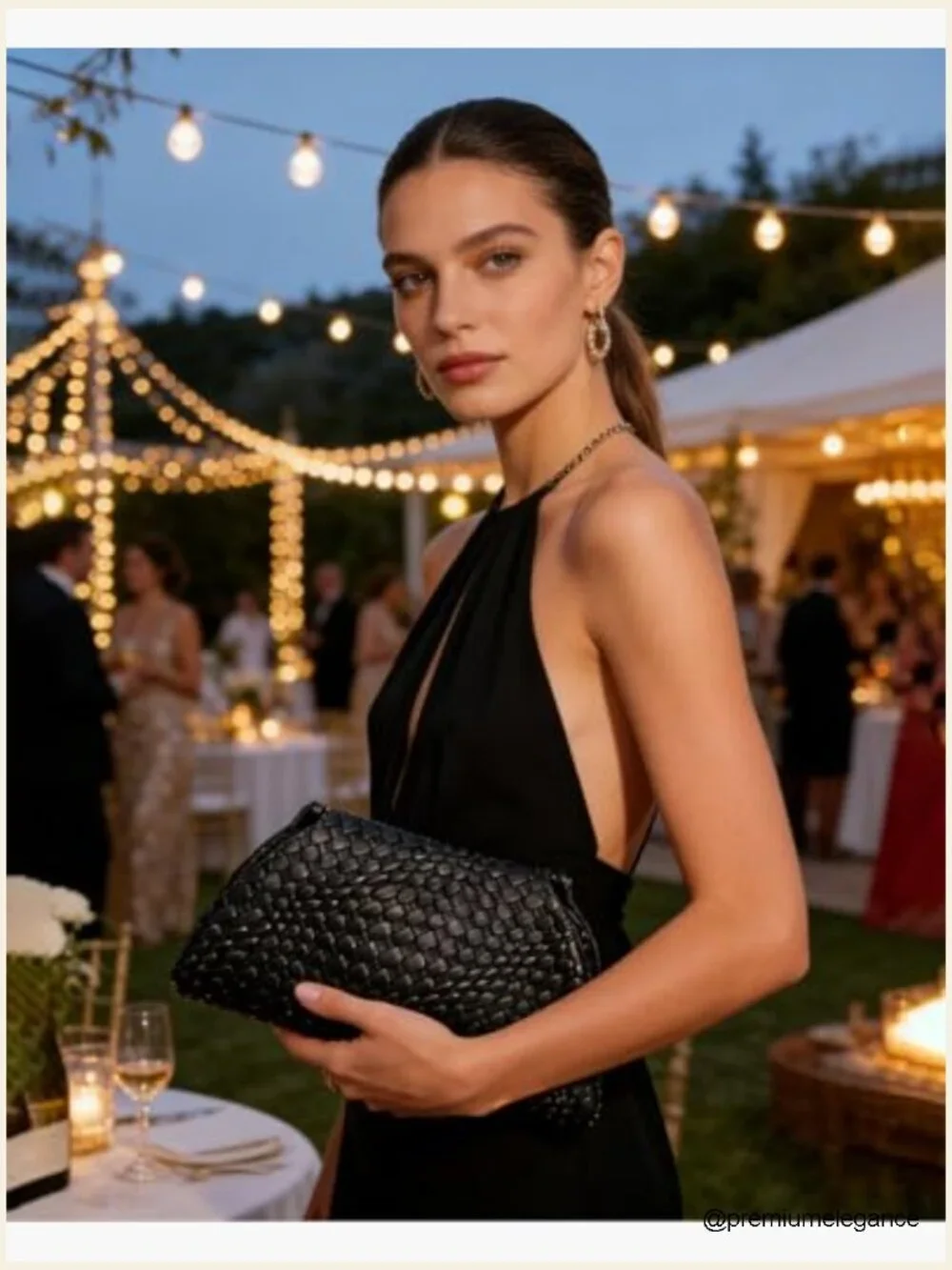 Woven Vegan Leather Evening Bag, Dumpling Clutch Purse, Crossbody Shoulder